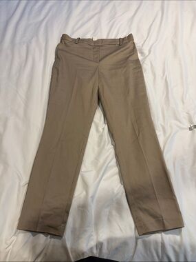 H&M Beige Ankle-Length Cropped Dress Pants